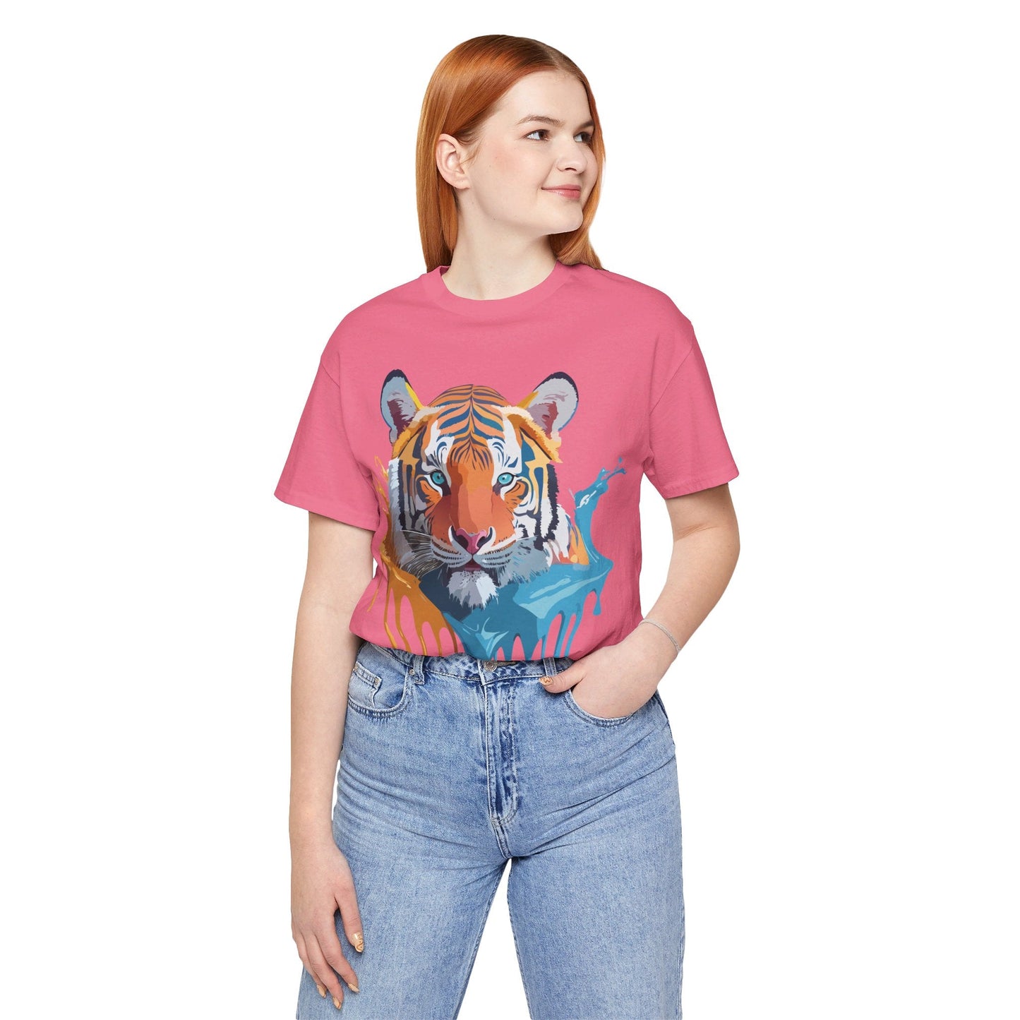 Tiger Graphic Tee Adelpha Unisex Short Sleeve Vintage Inspired Shirt For Casual Wear