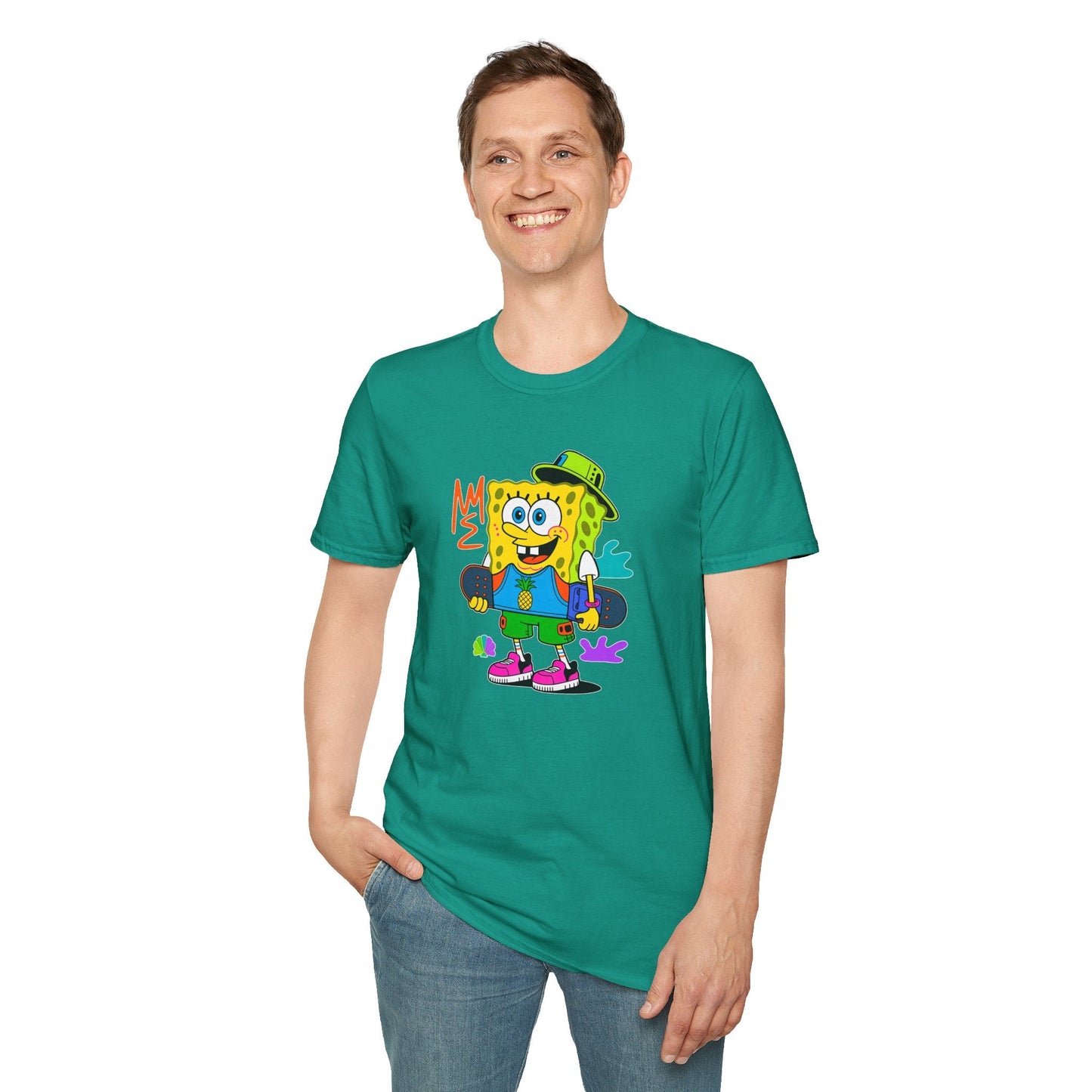 Unisex Cartoon T Shirt With Animals Animation Tee Softstyle Gildan 64000 Cotton Fabric