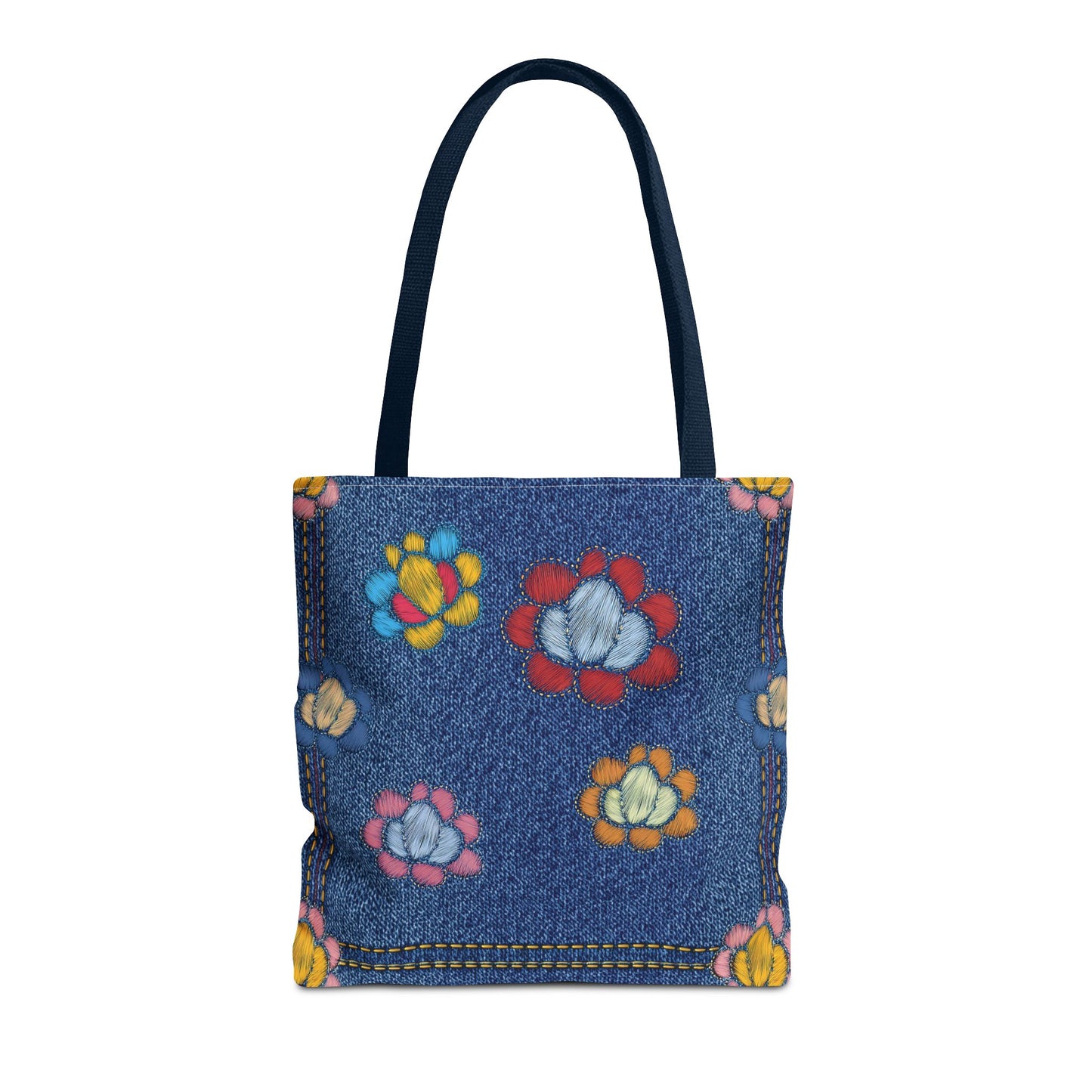 Denim Fabric Imitation Print Unisex Canvas Bag Poly Spun 3 Sizes Tote Bag 173