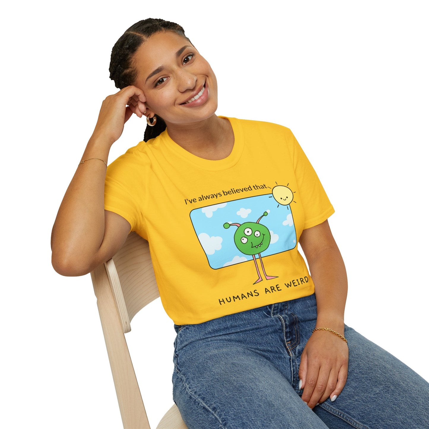 Alien Cartoon Humans Are Weird TShirt