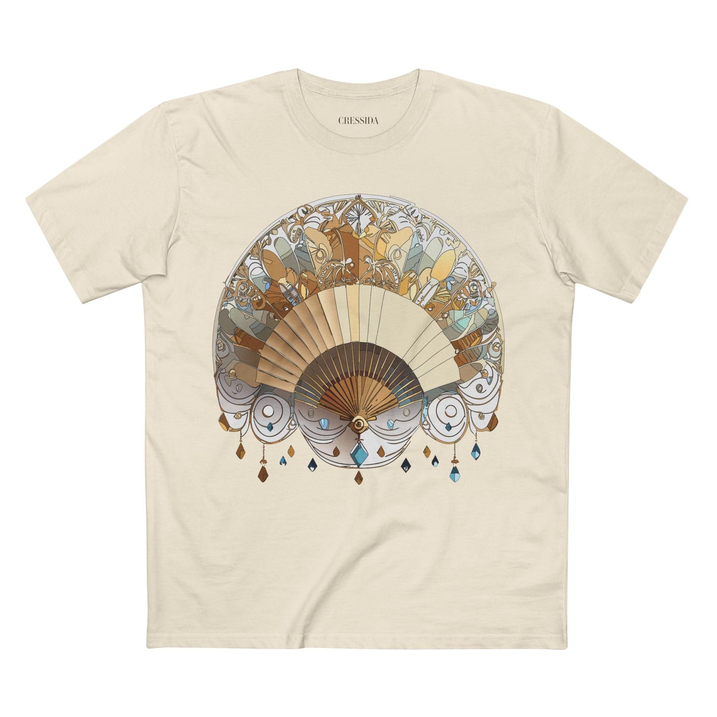 Antique Fan Graphic Design T-Shirt Unisex 100 Cotton Floral Carnival Artwork Tee 11