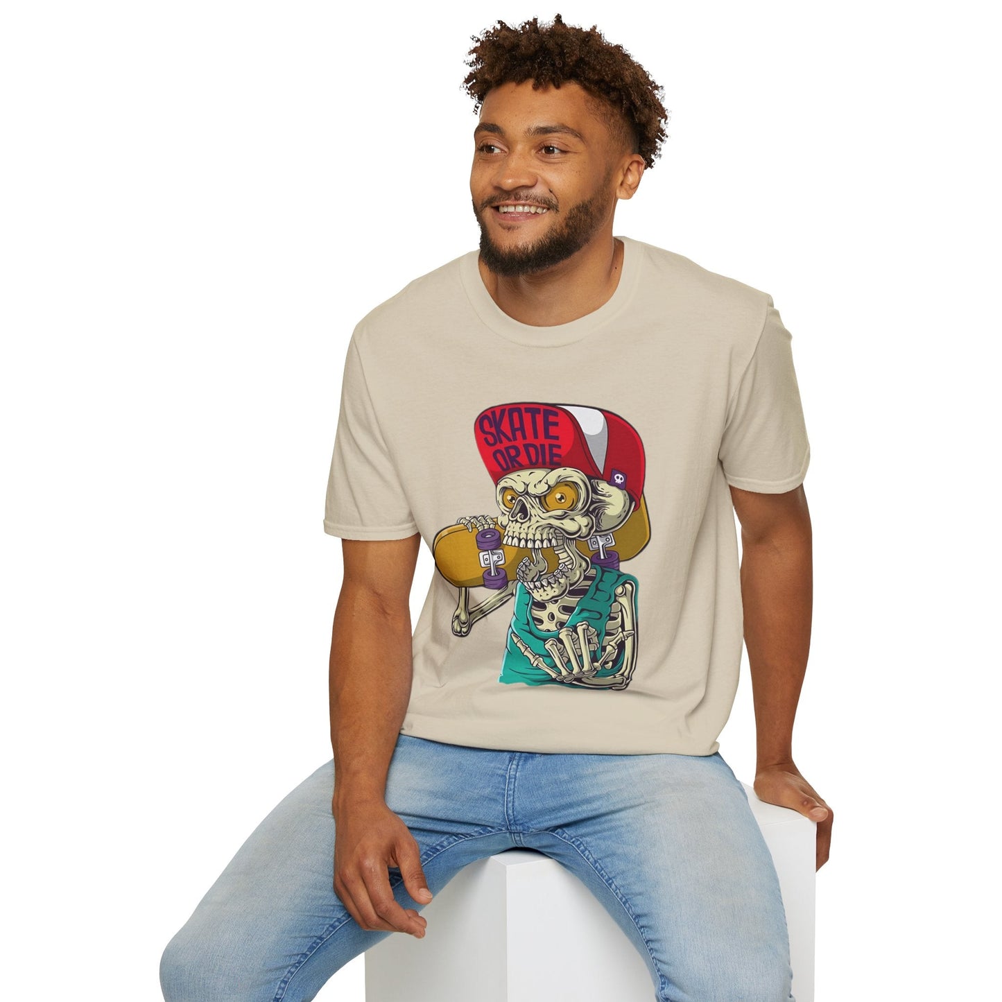Skull T Shirt Skeleton Tee Unisex Softstyle Cotton Gildan 64000 Graphic Tee For Everyday Wear