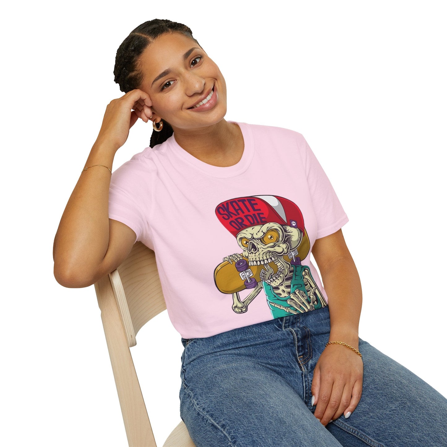Skull T Shirt Skeleton Tee Unisex Softstyle Cotton Gildan 64000 Graphic Tee For Everyday Wear