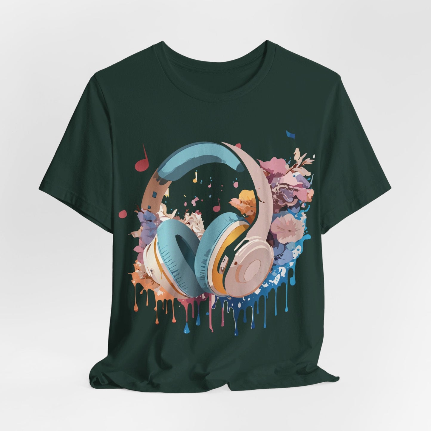Music Graphic Unisex 100 Cotton Vintage Art with Musical Elements Tee 1