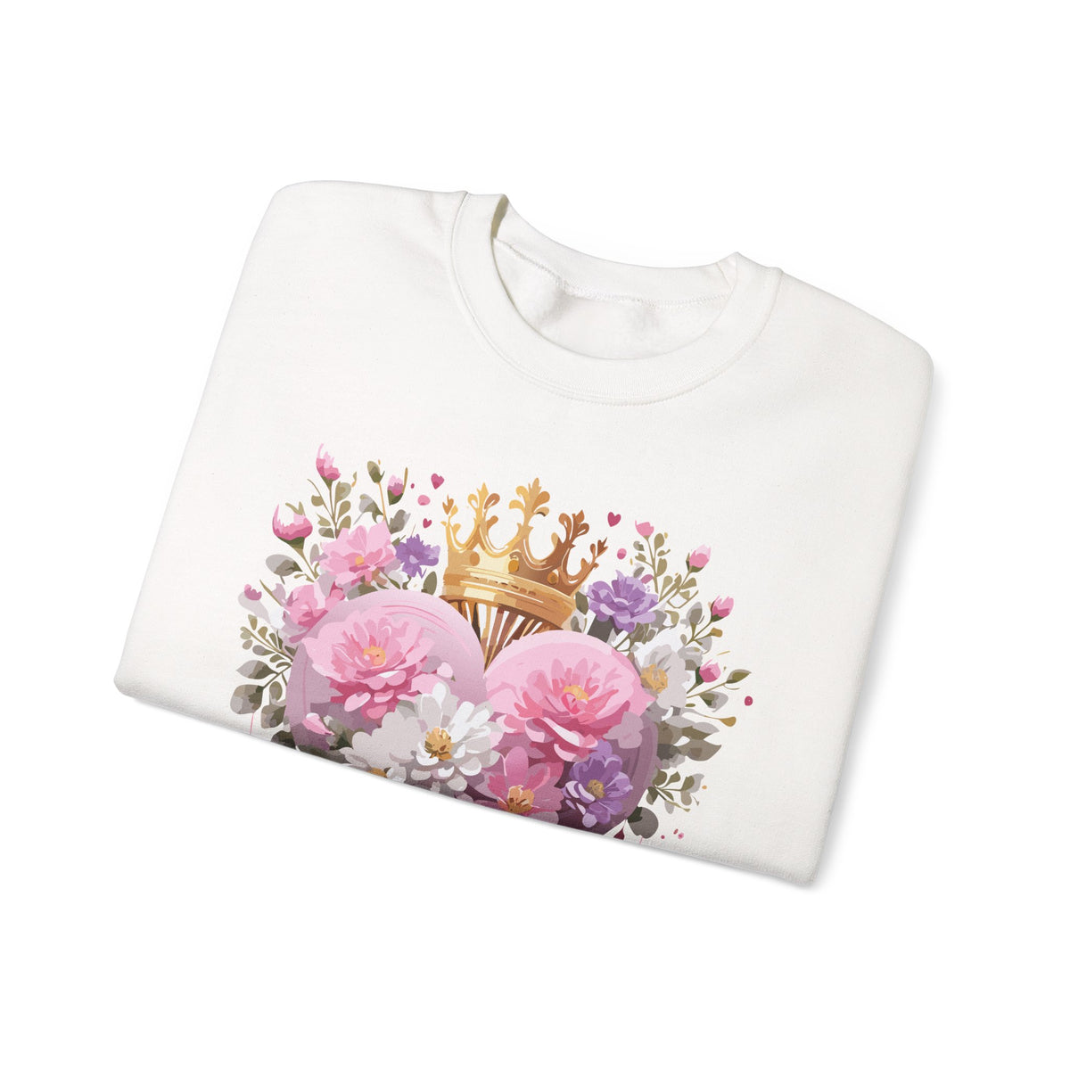 Floral Heart Love Graphic Valentine's Day Sweatshirt Unisex 50/50 Cotton-Poly Sweatshirt w20