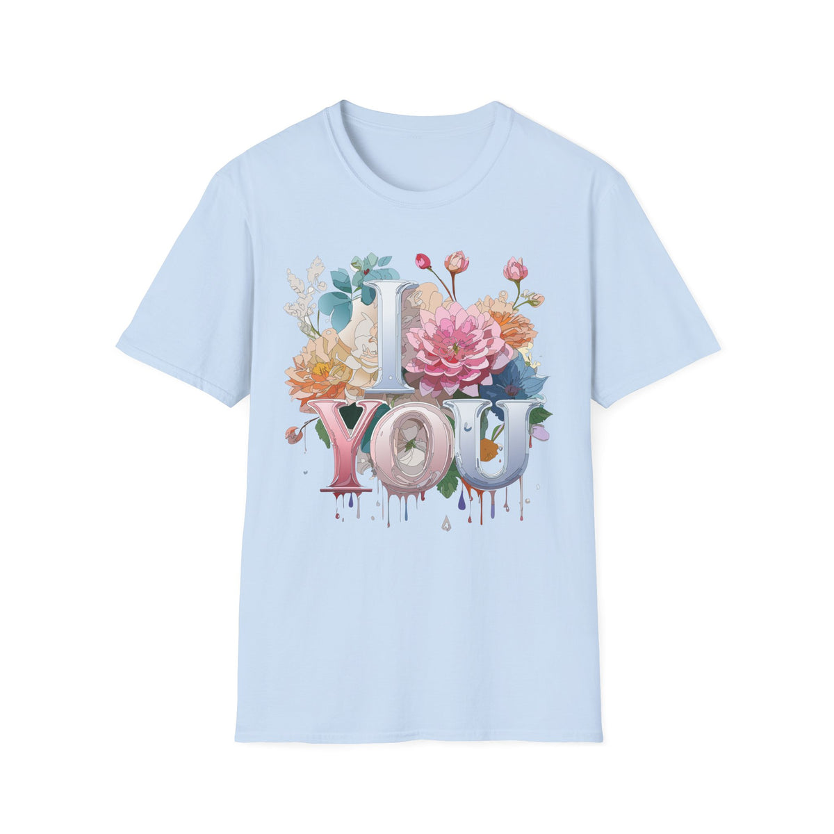 Floral "I Love You" Tee | Floral Lettering T-Shirt