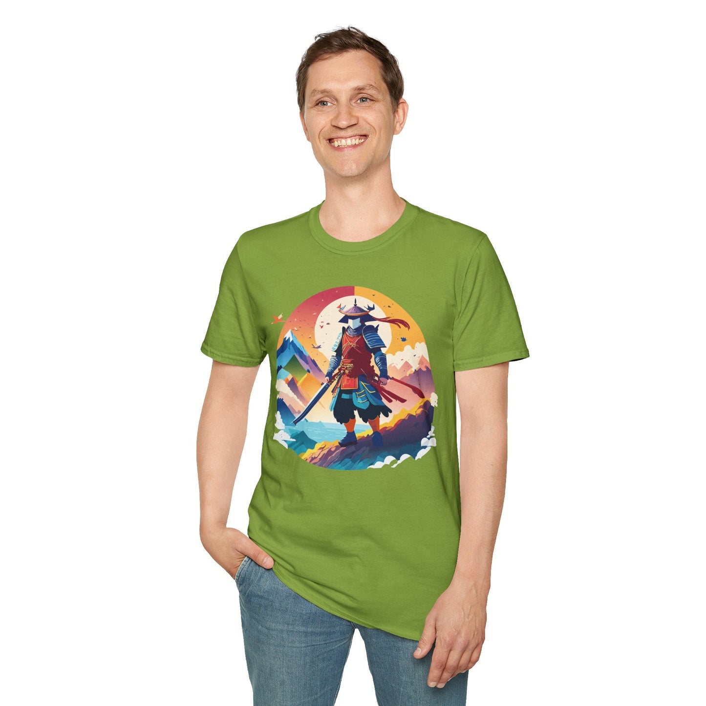 Samurai T Shirt Unisex Softstyle Gildan 64000 100 Percent Ring Spun Cotton Tee For Everyday Wear