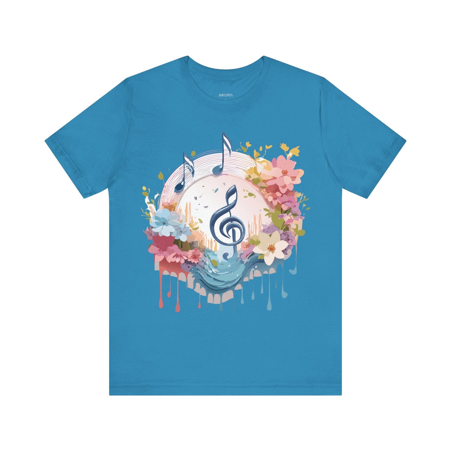 Music Graphic Unisex 100 Cotton Vintage Art with Musical Elements Tee 103