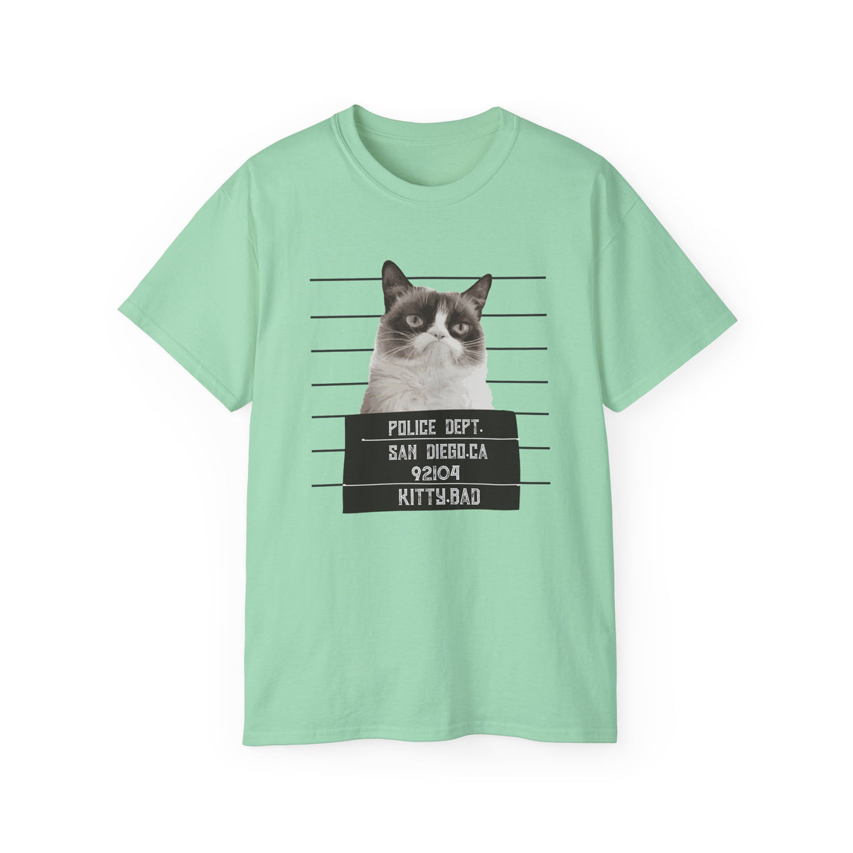 Mugshot Cat Shirt police lineup kitty graphic tee | Funny Cat Mugshot T-Shirt