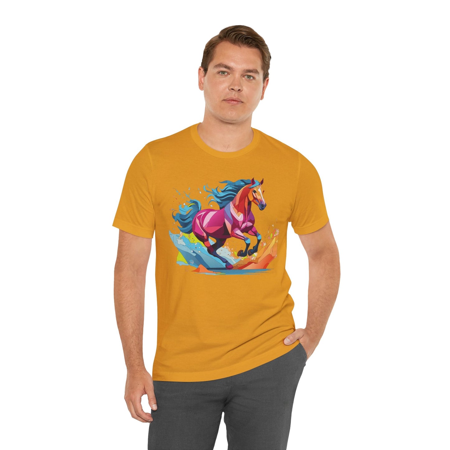 Unisex Animal Tee Shirt With Wild Animals Art Design Short Sleeve Casual Wear Everyday