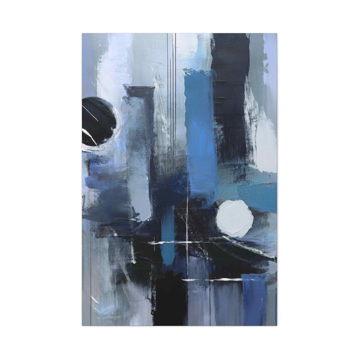 Blue Abstract Painting Print Canvas 20x24,20x30,24x30, 24x32,24x36,30x40, 32x48,36x48,40x60 Pine-Wood Inner Frame ABS-25