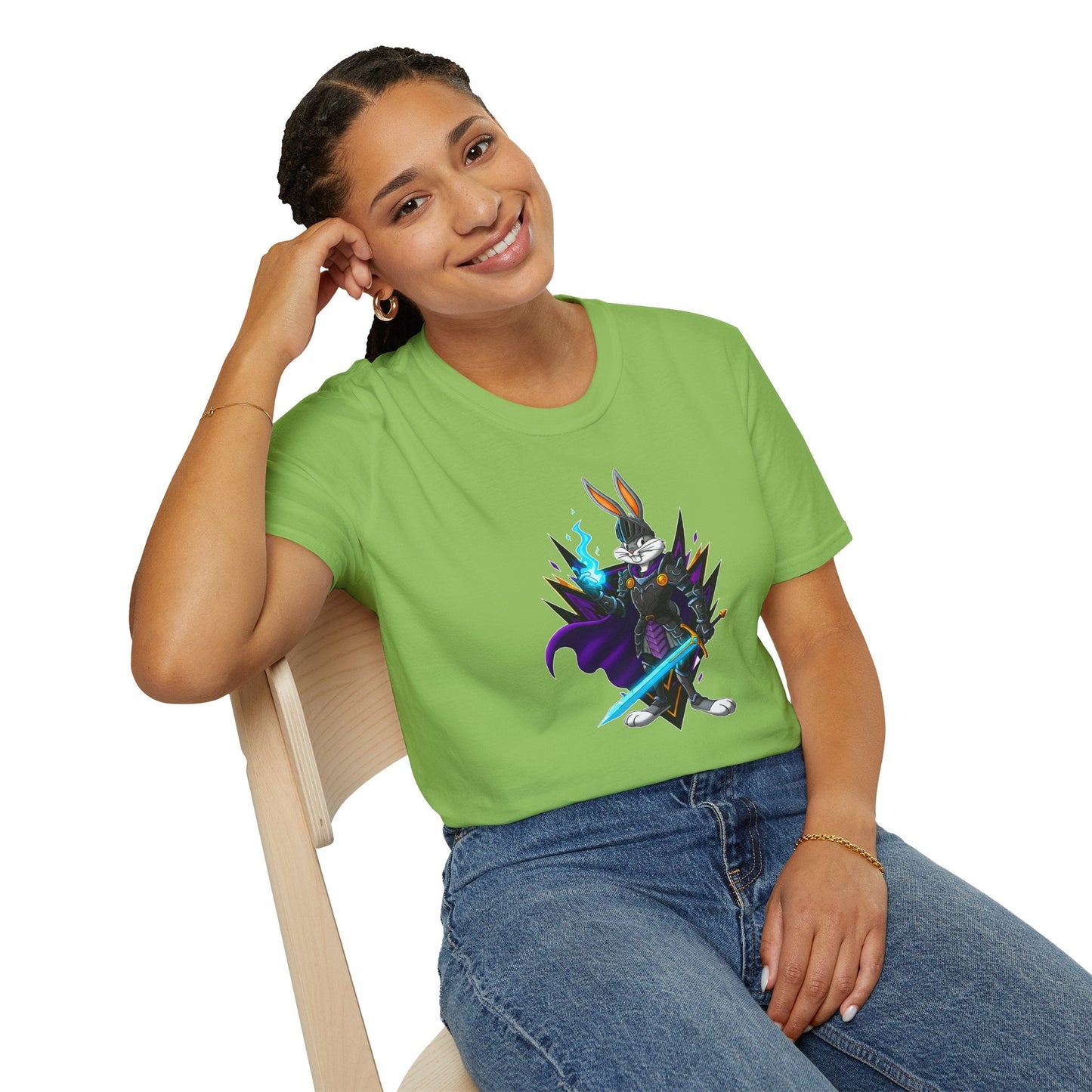 Cartoon Bunny Graphic Unisex Cotton Animal Animation Artwork Design Tee 39