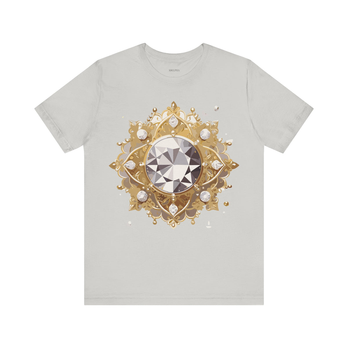 Jewelry Graphic Unisex Cotton Bella+Canvas Tee with Gemstones Art Design m41