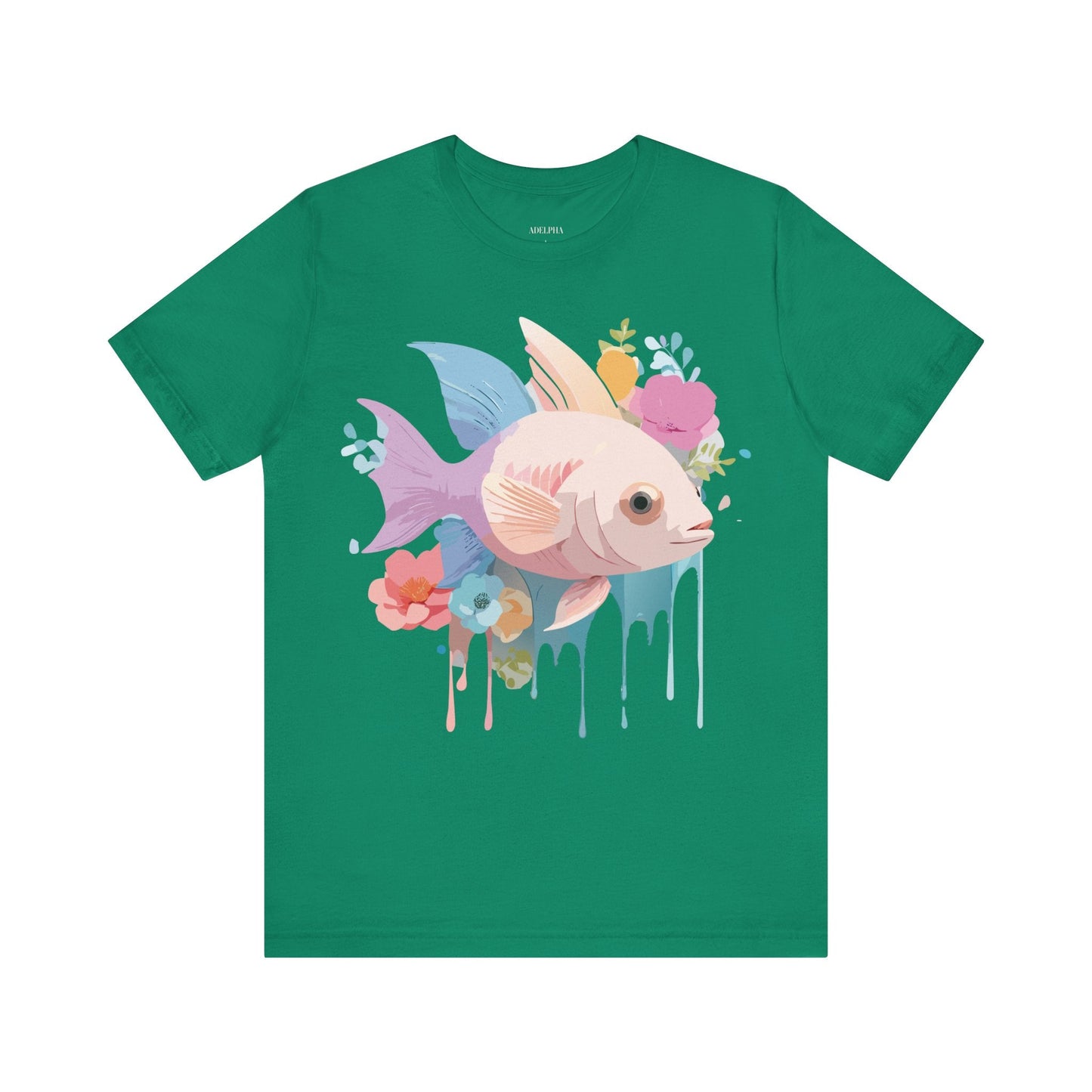 Adelpha Fish Graphic Tee Unisex Jersey Short Sleeve Vintage Art Design Tee Shirt Premium Quality
