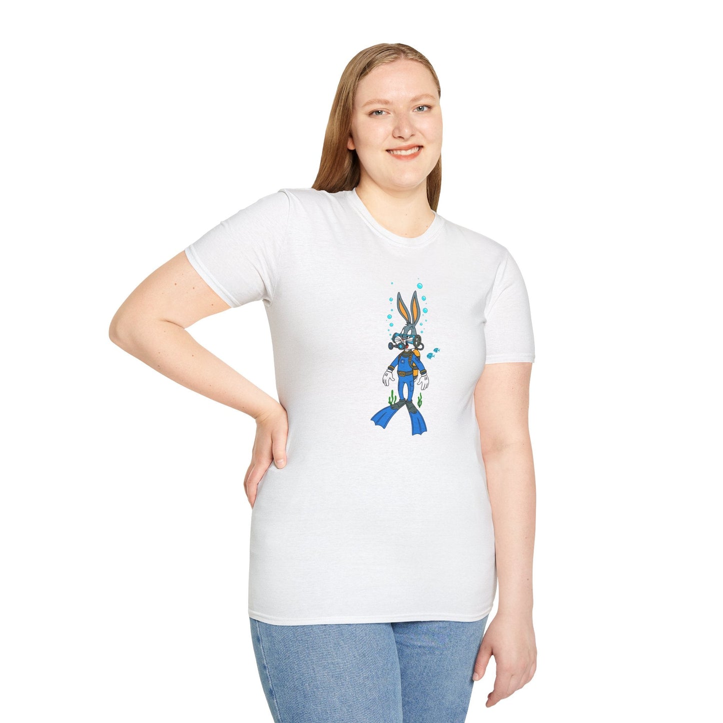Cartoon Bunny Graphic Unisex Cotton Animal Animation Artwork Design Tee 20