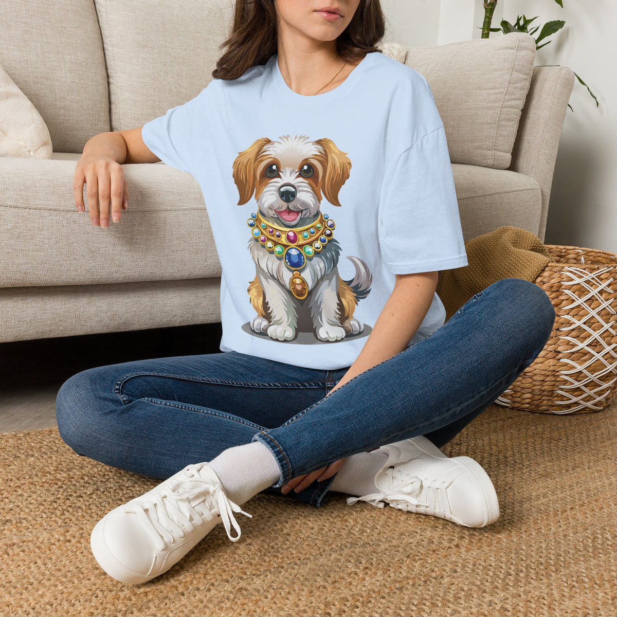 Cute Jeweled Puppy T-Shirt | Dog Portrait Tee