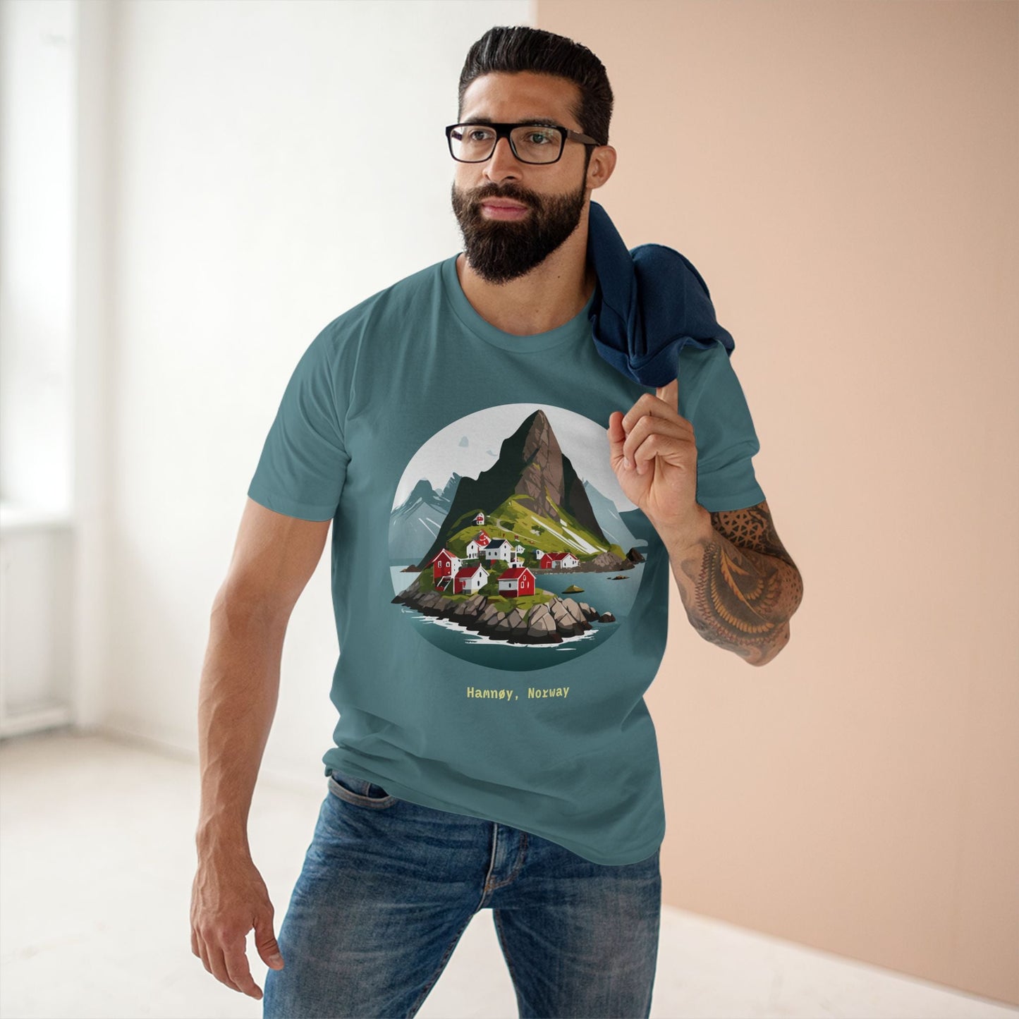 Norway Travel Shirt Unisex Tourist Tee With Original Art Design By Retro2Nova Premium Cotton