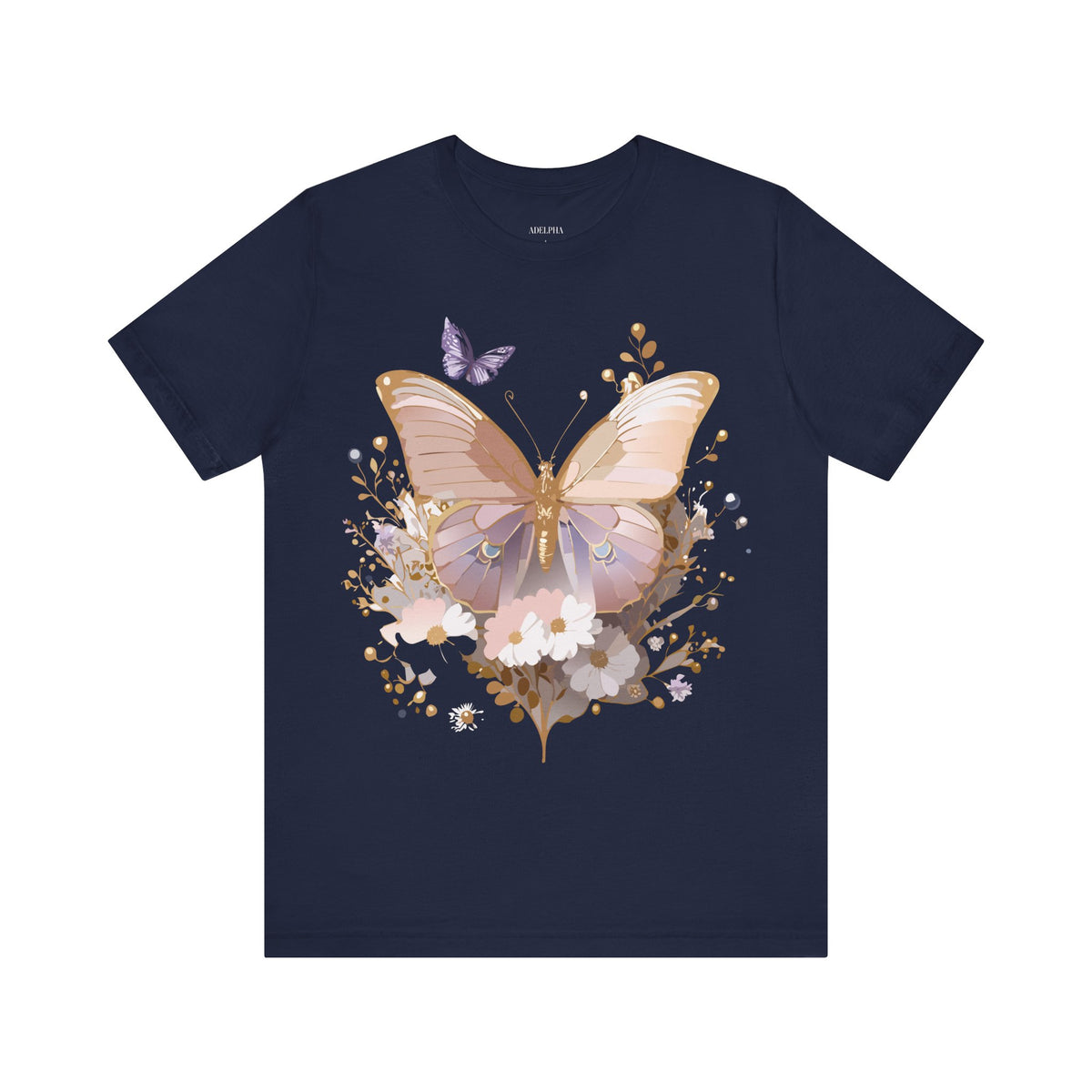 Butterfly Graphic Unisex Cotton Bella+Canvas Tee with Art Design n84