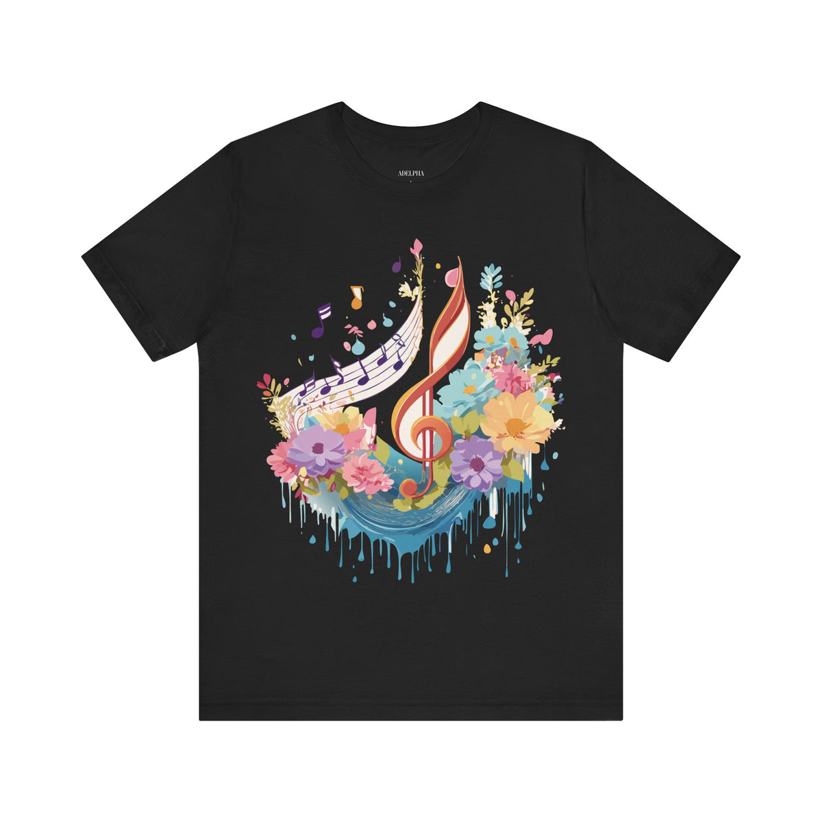 Music Graphic Unisex Cotton Bella+Canvas Tee with Art Design m89