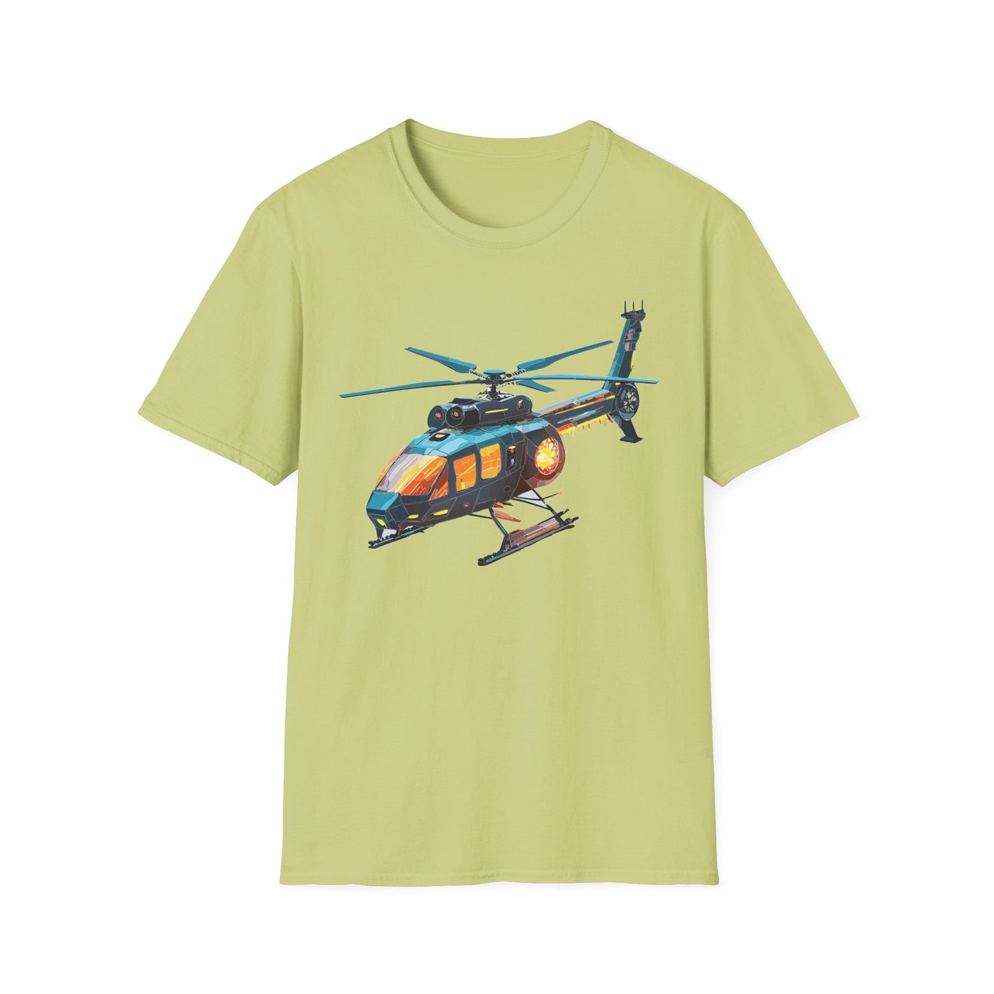 Chopper Helicopter Shirt Unisex Gildan Softstyle 64000 Cotton Tee Short Sleeve Graphic Tee