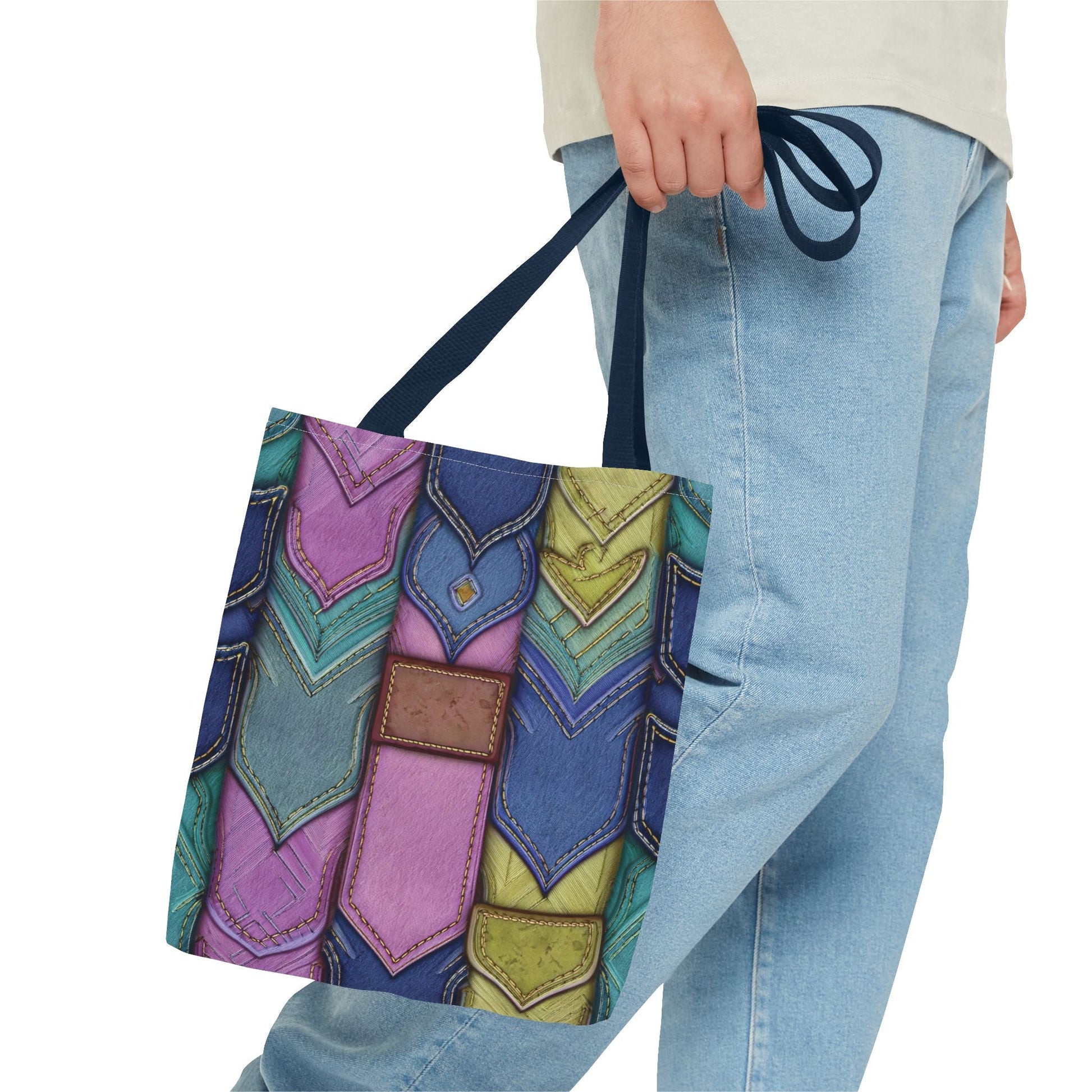 Denim Canvas Bag, Tote Bag Denim Printify