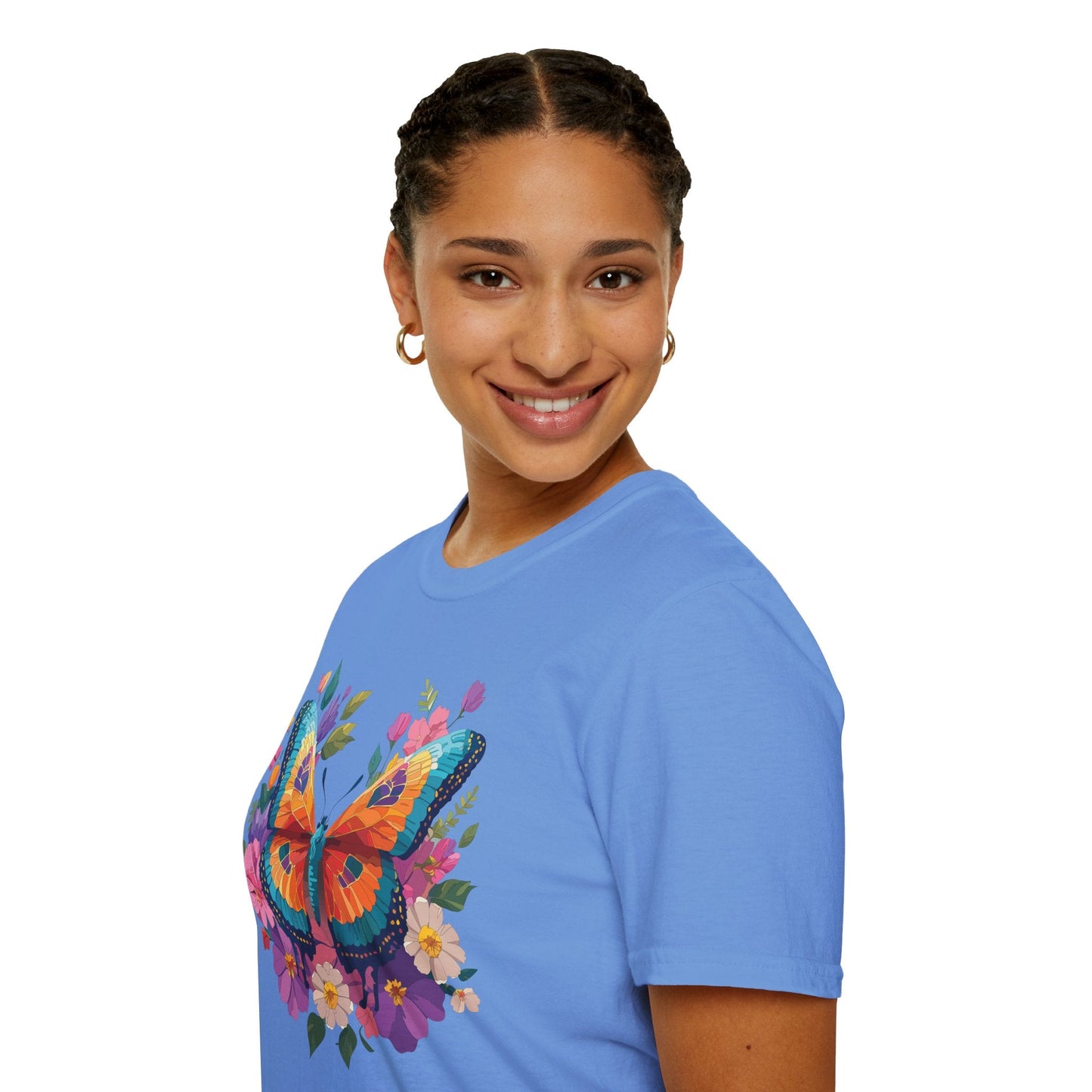 Butterfly Themed Unisex Softstyle T Shirt 100 Cotton Monarch Design Tee Gildan 64000