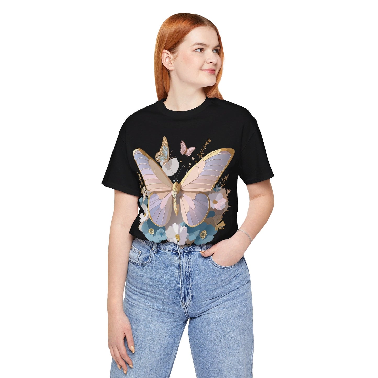 Butterfly Graphic Tee Unisex Short Sleeve Vintage Inspired Artwork Adelpha