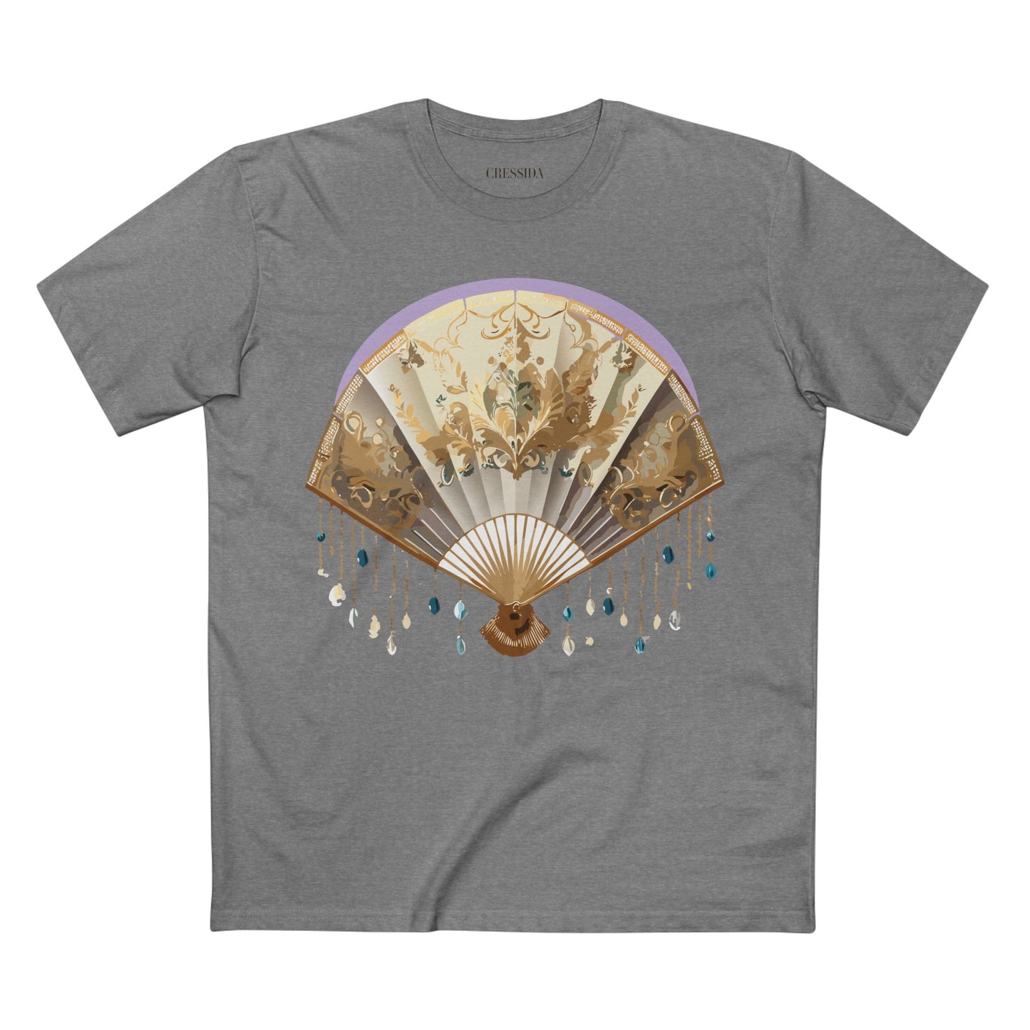 Antique Fan Graphic Design T-Shirt Unisex 100 Cotton Floral Carnival Artwork Tee 27