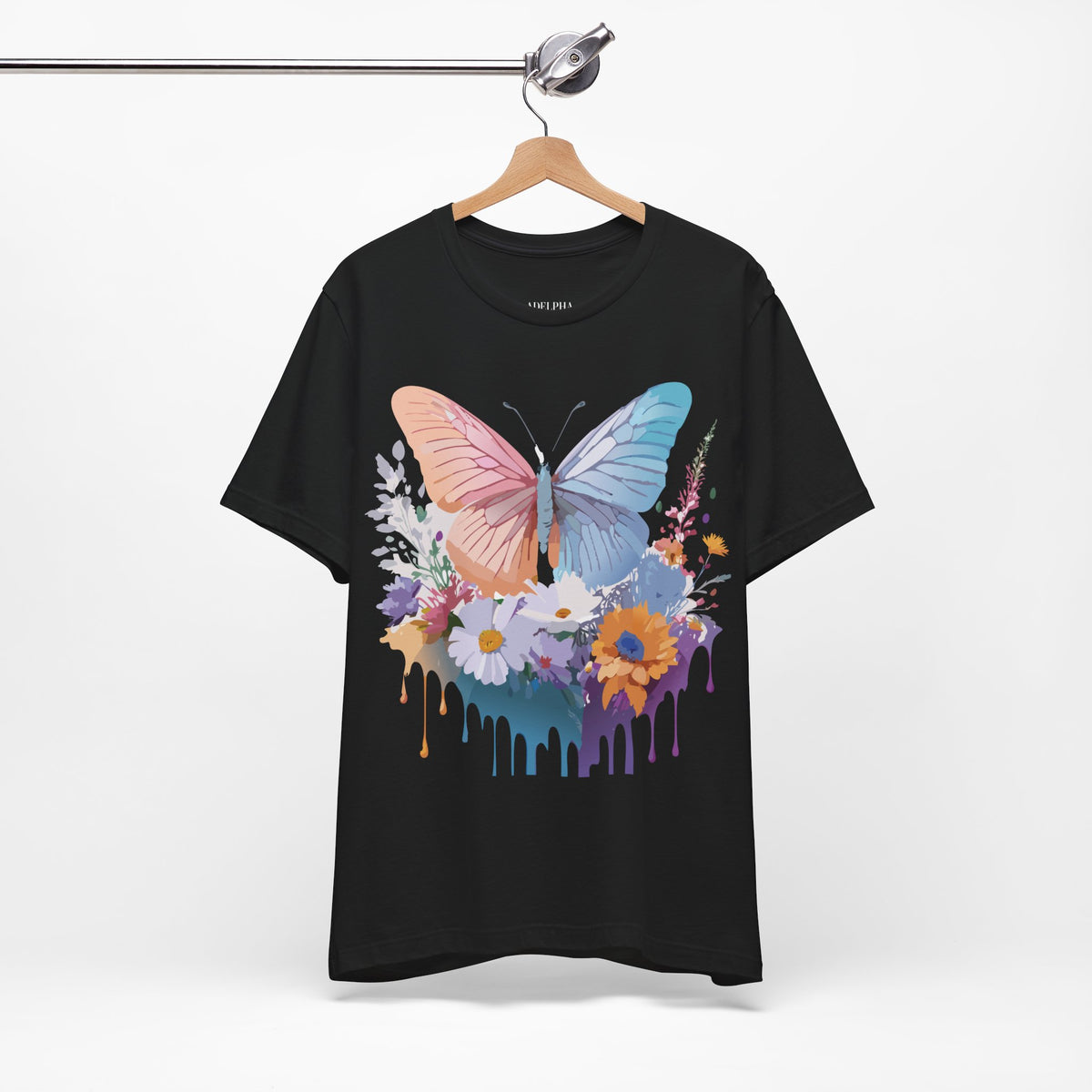 Butterfly Graphic Unisex Cotton Bella+Canvas Tee with Art Design n82