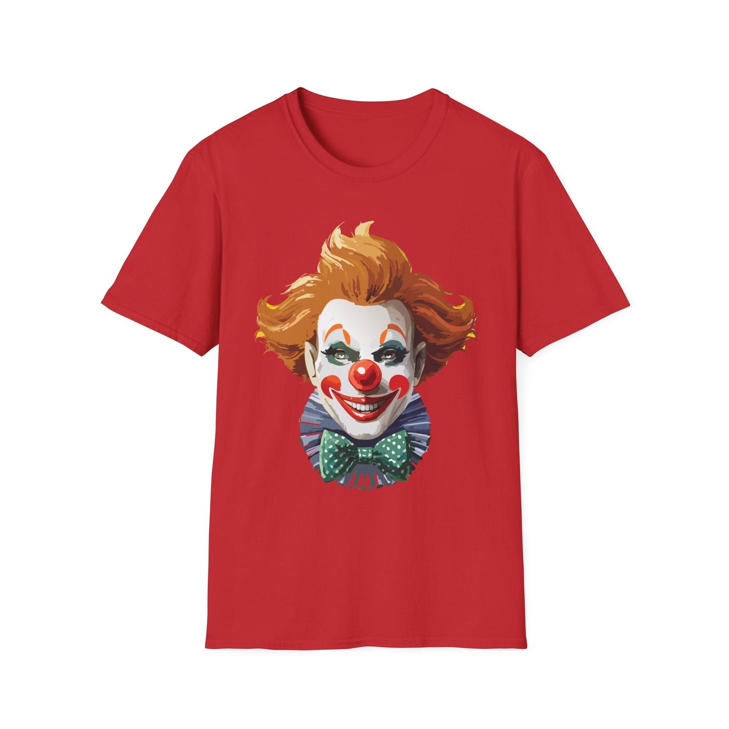 Clown Theme T Shirt Funny Man Circus Scary Man Unisex Gildan Softstyle Graphic Tee Everyday Wear