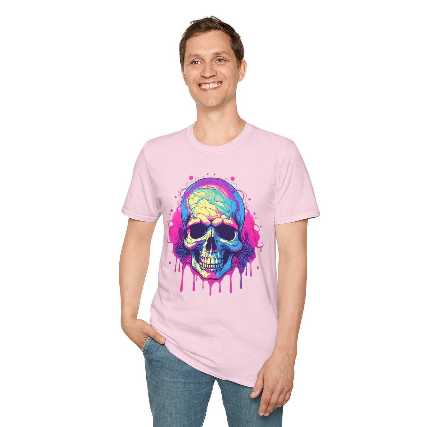 Skull Tee Shirt Unisex Skeleton Design Gildan Softstyle 64000 Ring Spun Cotton Tee
