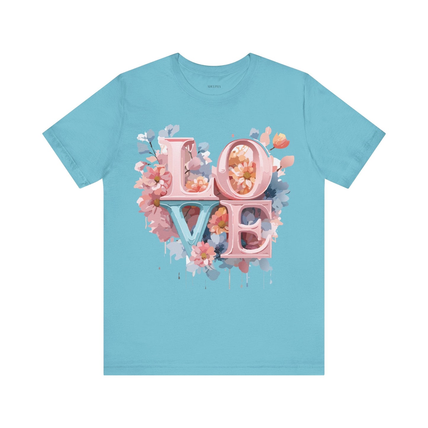 Valentine Day Graphic Unisex 100 Cotton Vintage Artwork with Love and Flower Design Tee 57