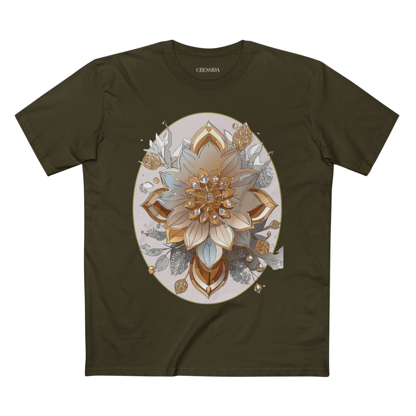 Floral Graphic T-Shirt Unisex 100 Cotton Art Design with Antique Flowers Tee 25