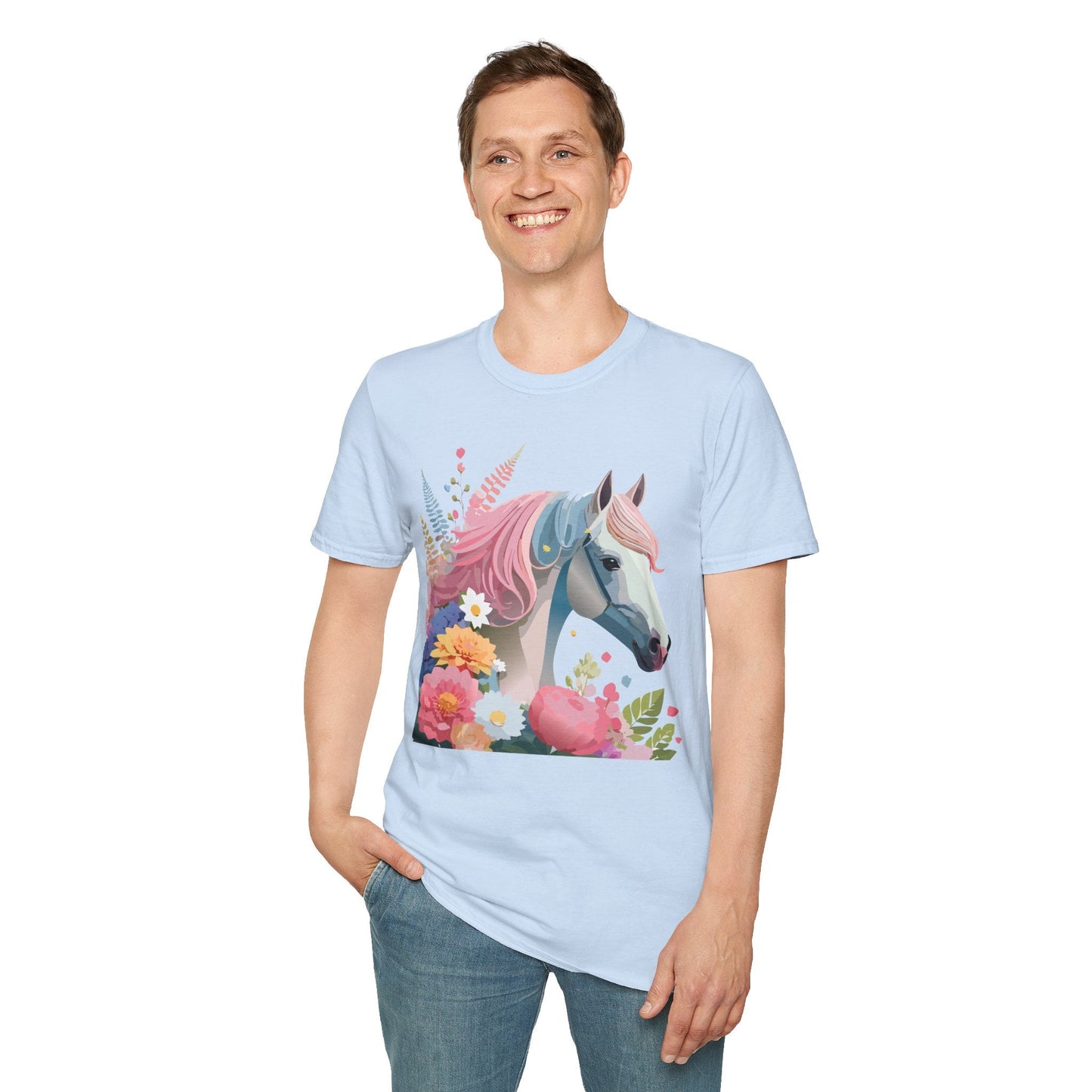 Horse Shirt Unisex Gildan Softstyle 64000 Cotton Tee With Animals