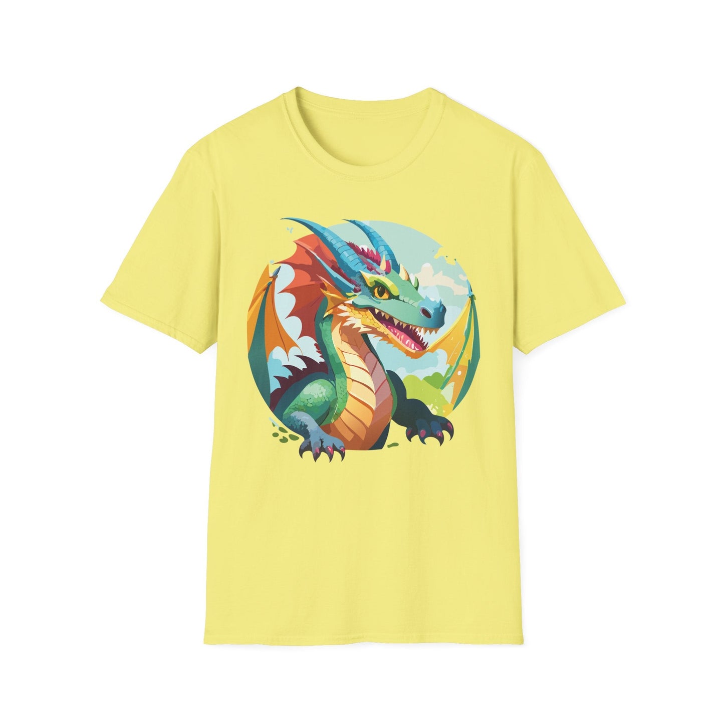 Dragon Graphic Unisex Cotton Softstyle Art Design Tee With Animals 19