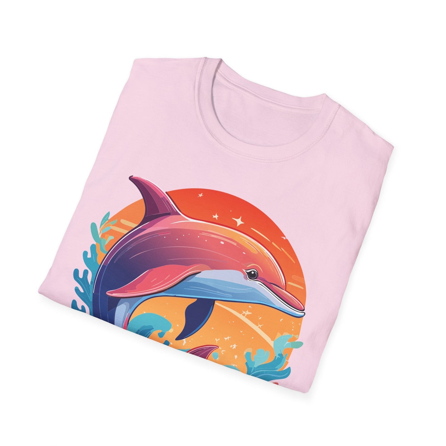 Dolphin Shirt Unisex Tee 100 Percent Ring Spun Cotton Softstyle Gildan 64000 Comfort Fit