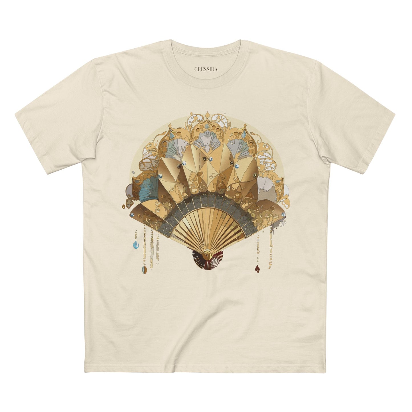 Antique Fan Graphic Design T-Shirt Unisex 100 Cotton Floral Carnival Artwork Tee 20
