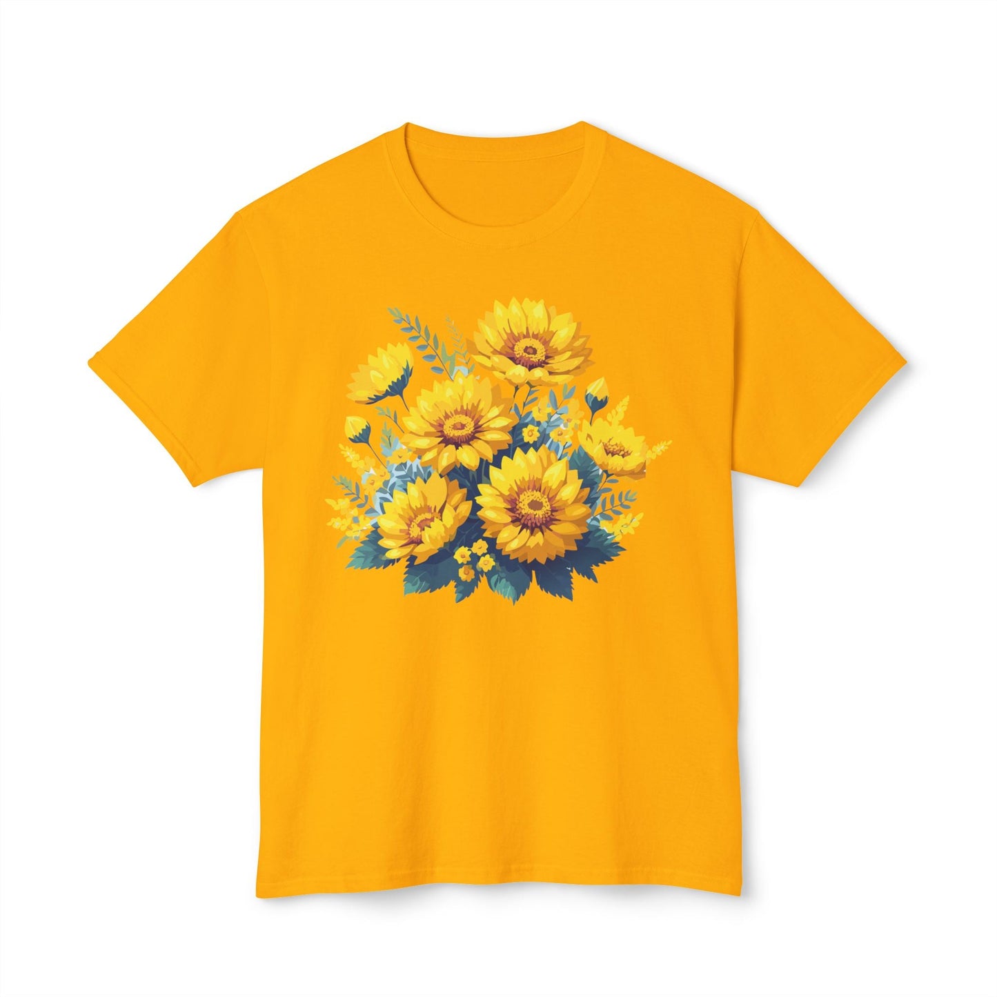 Floral T Shirt Vintage Flowers Unisex Art Print Tee 100 Percent Cotton Made In USA Floral Design