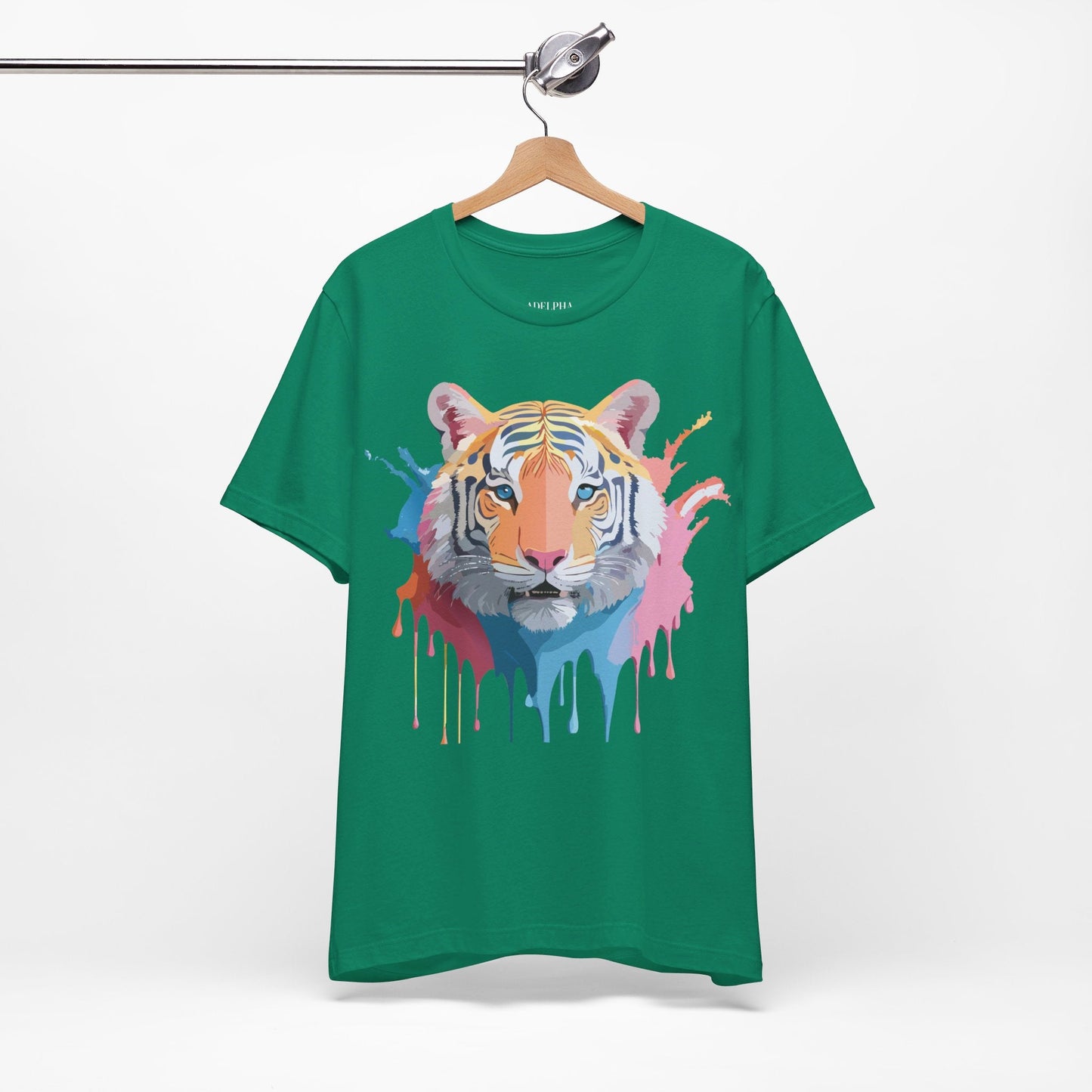 Tiger Graphic Tee By Adelpha Unisex Short Sleeve Vintage Inspired Art Shirt Premium Quality