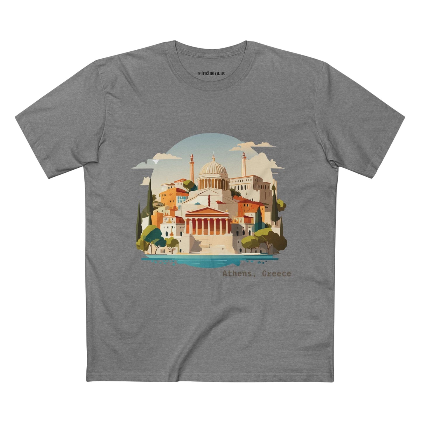 Greece Travel Shirt Unisex Premium Cotton Tee With Original Art Design From Retro2Nova
