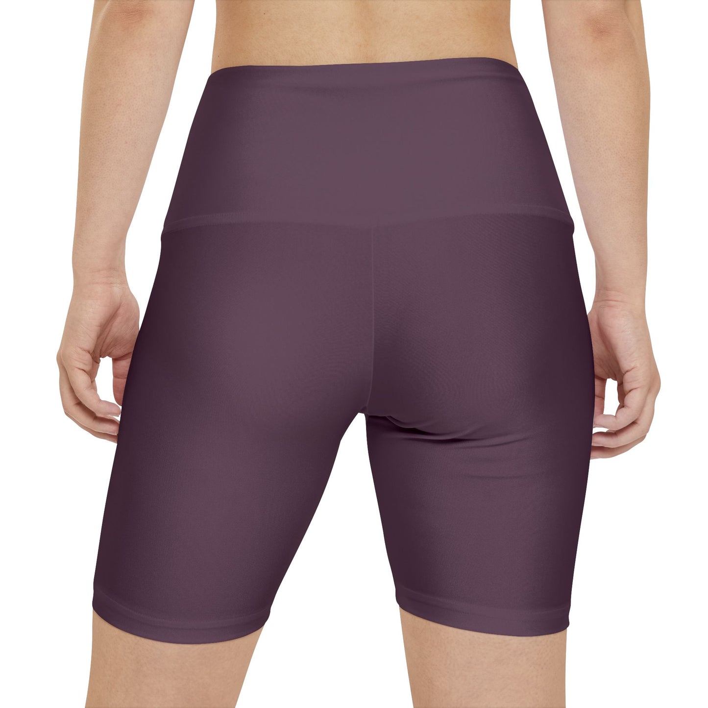 Mauve Shadow Women's Plum High-Waist Workout Shorts — Biker Fitness Shorts