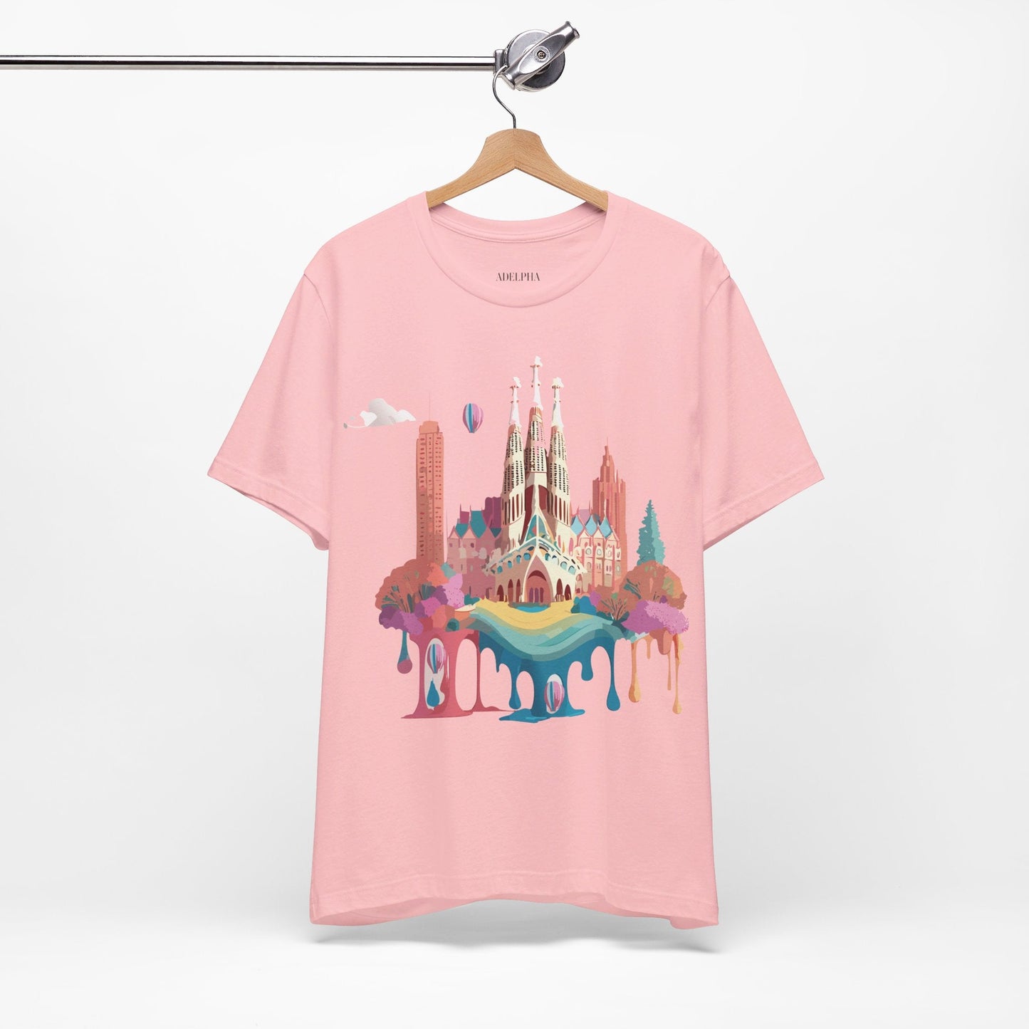 Adelpha Graphic Tee Barcelona Style Unisex Jersey Short Sleeve Vintage Inspired Shirt Casual Wear