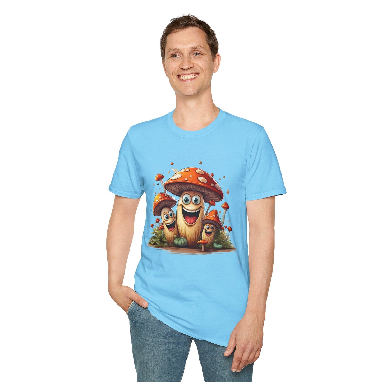 Mashroom Tee Shirt Unisex Funny Mashroom Design Softstyle 100 Percent Cotton Gildan