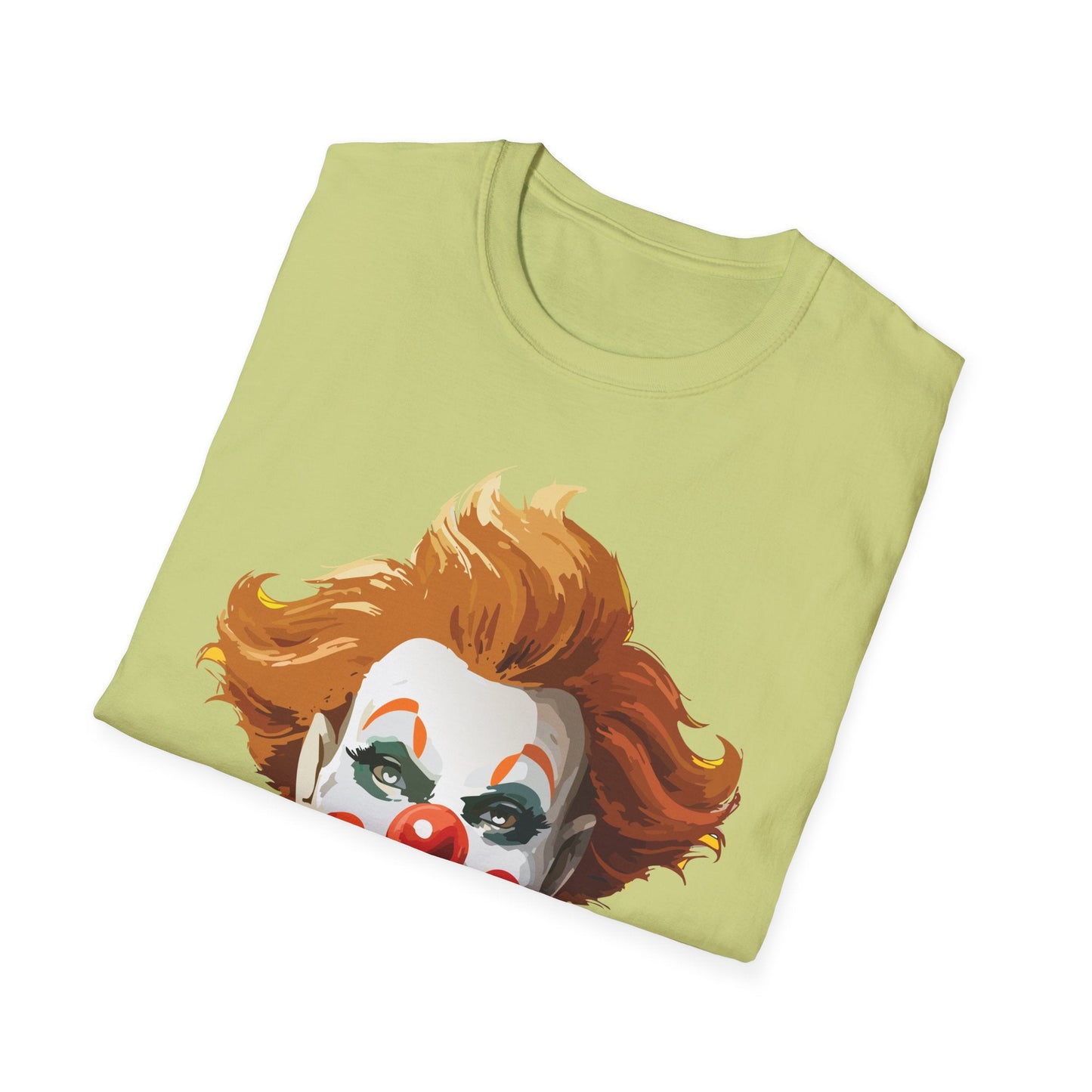 Clown Theme T Shirt Funny Man Circus Scary Man Unisex Gildan Softstyle Graphic Tee Everyday Wear