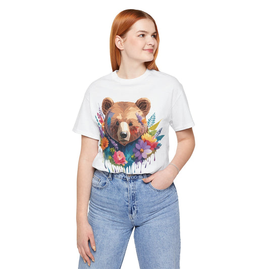 Bear Graphic Unisex 100 Cotton Short Sleeve Art Design Vintage T-Shirt 3