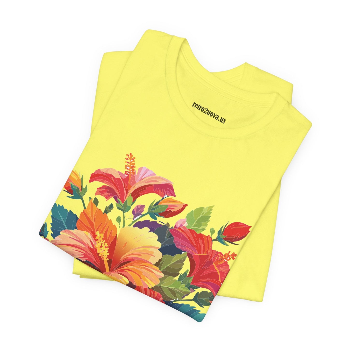 Retro2Nova Floral Shirt Unisex Jersey Short Sleeve Tee From Flowers Collection Bold Vibrant Design