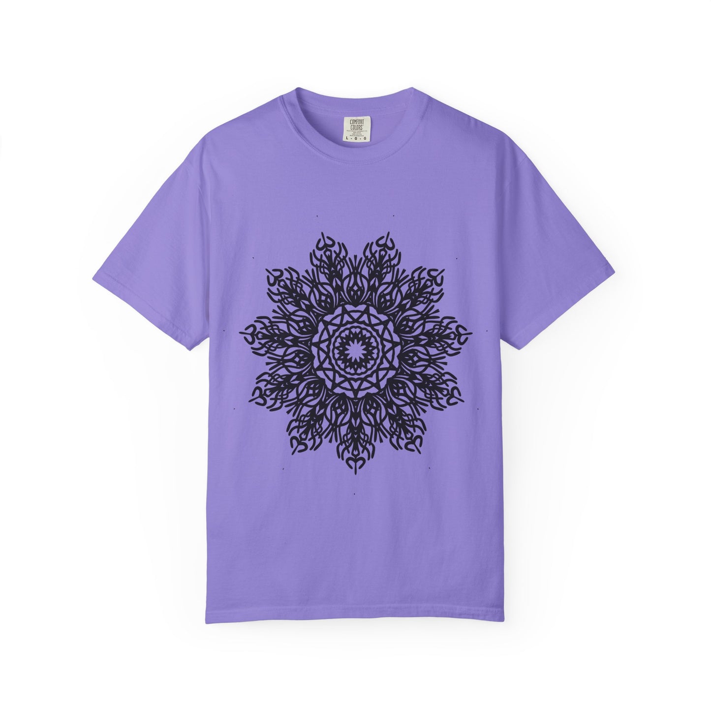 Unisex Garment Dyed Cotton T-Shirt with Mandala Graphic Design