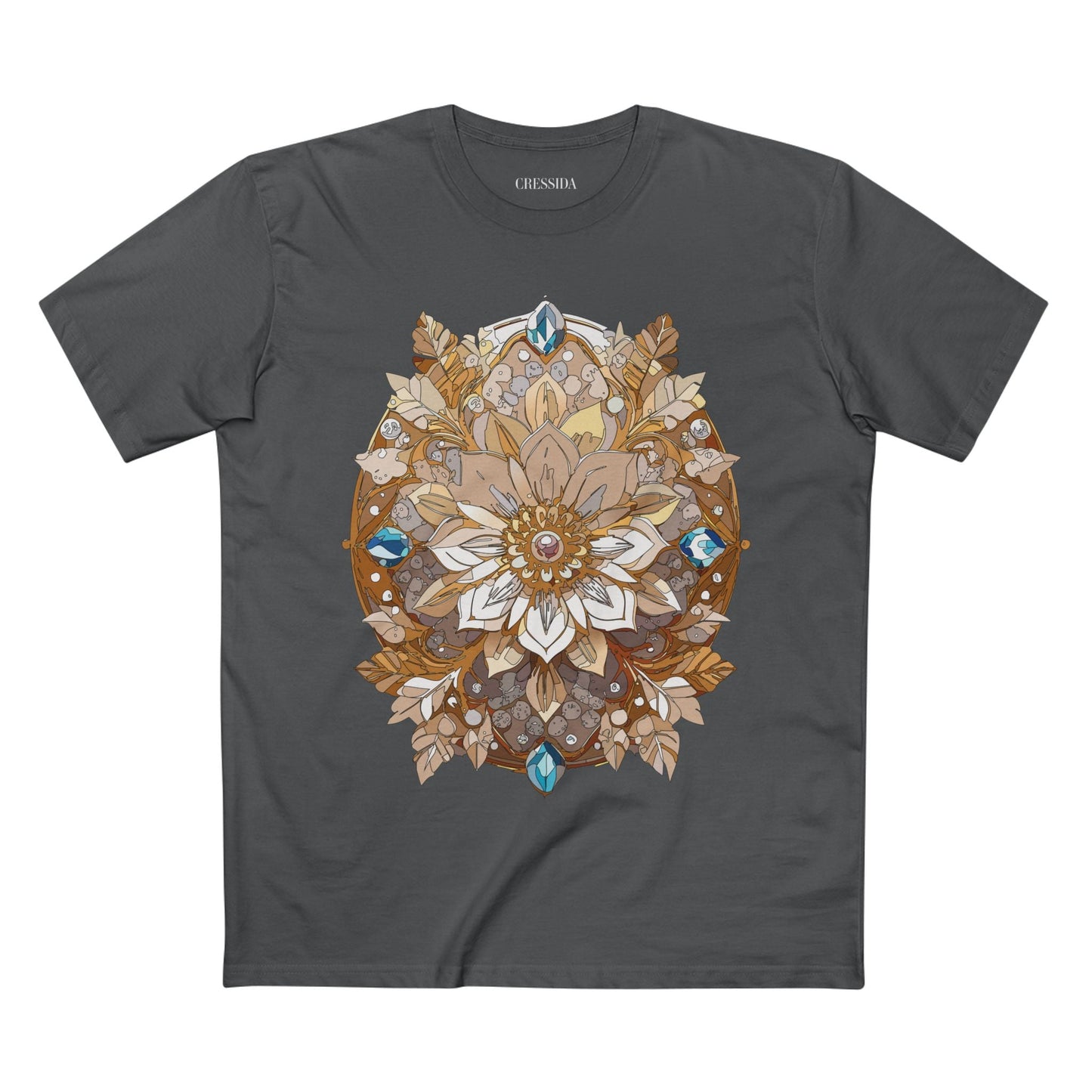 Floral Graphic T-Shirt Unisex 100 Cotton Art Design with Antique Flowers Tee 23