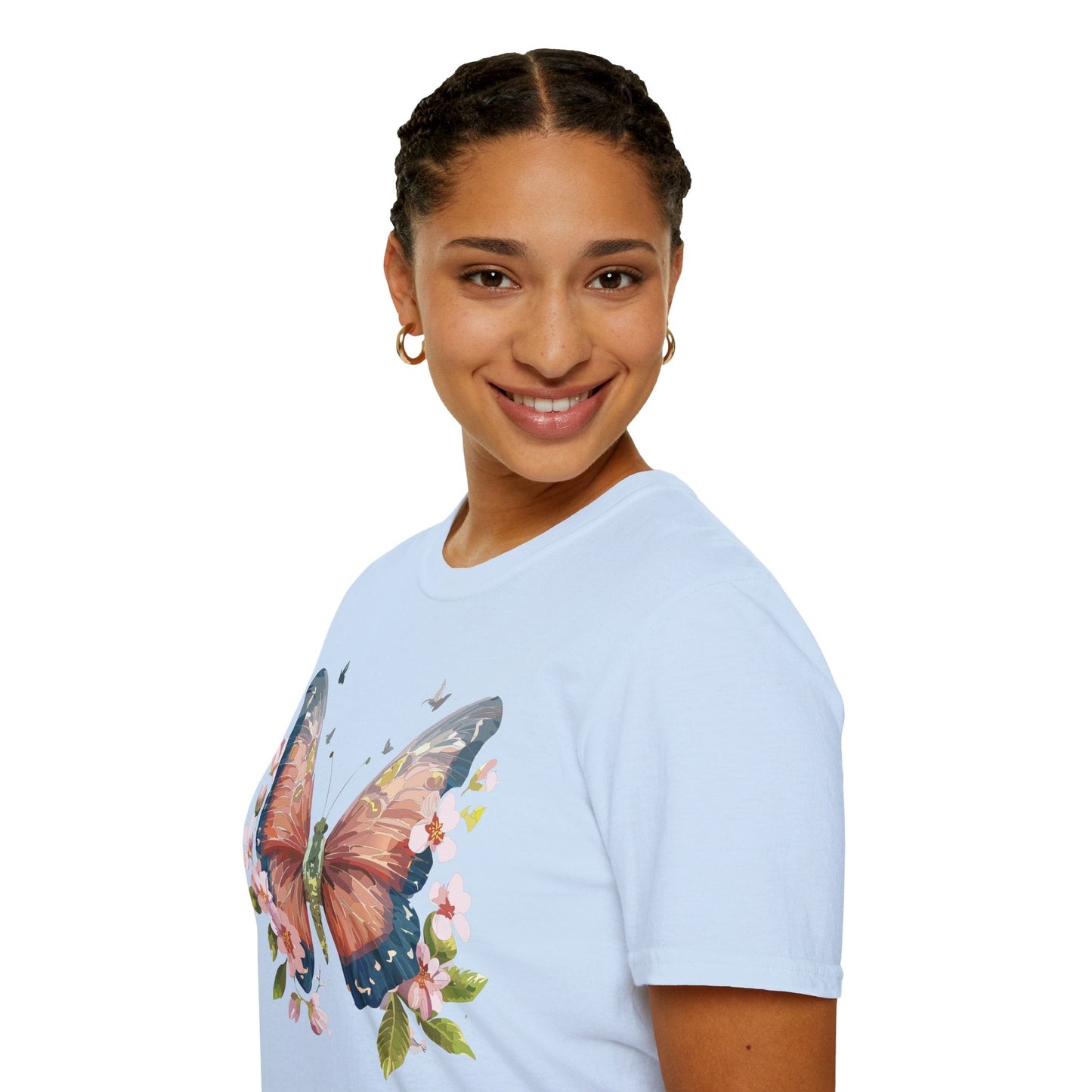 Unisex Monarch Butterfly T Shirt Softstyle 64000 Gildan Ring Spun Cotton Tee Lightweight Comfort