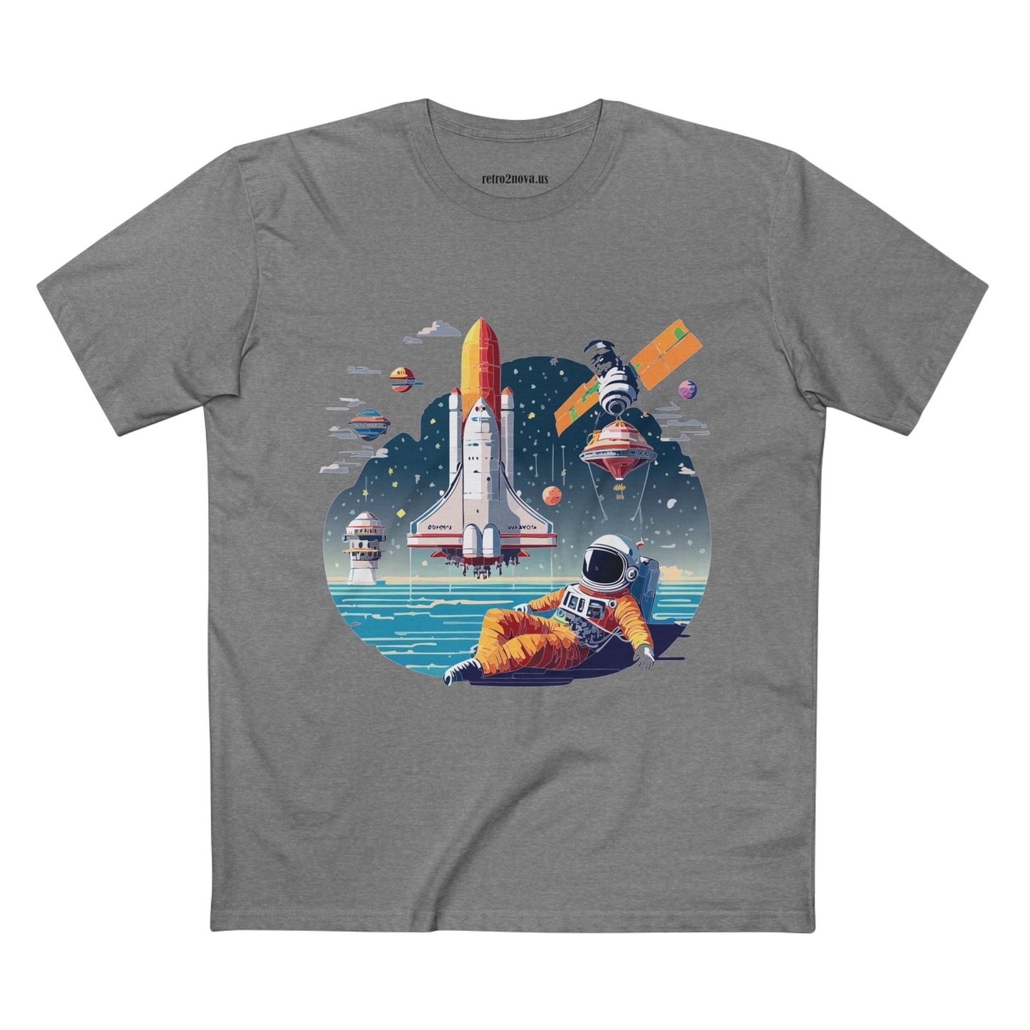 Cosmos Astronaut Shirt CS35 Unisex Premium Cotton Tee With Original Art Design Retro2Nova